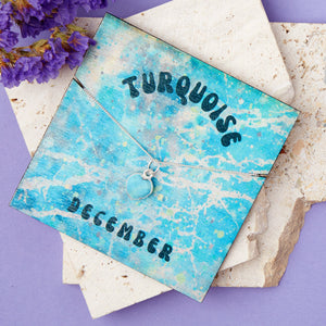 Sterling Silver December Turquoise Necklace Card