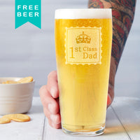 1st Class Dad Father's Day Pint Glass