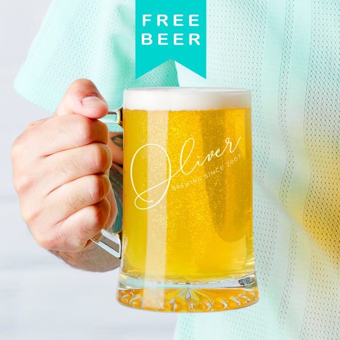 Personalised Birth Year And Name Beer Tankard