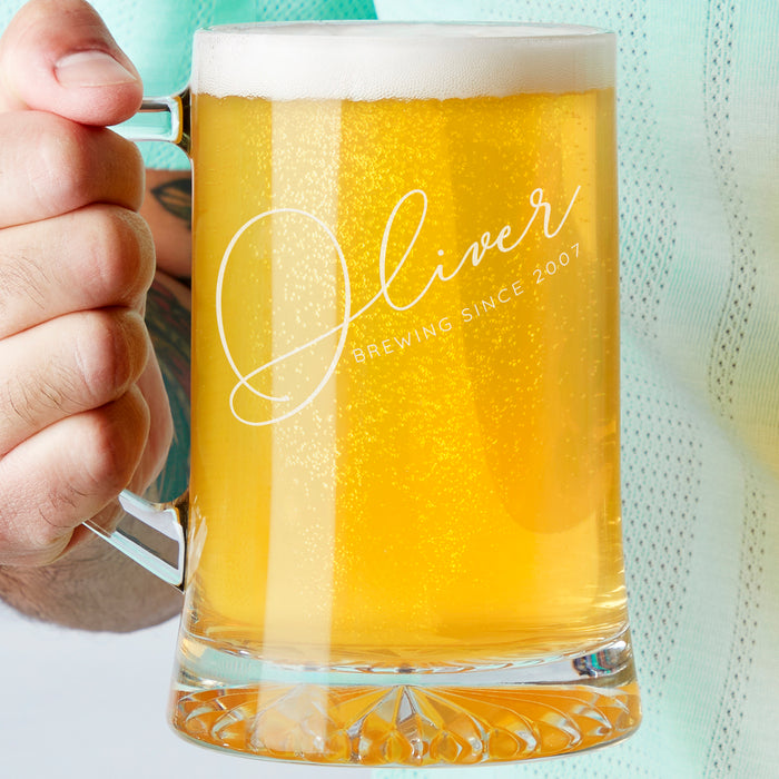 Personalised Birth Year And Name Beer Tankard