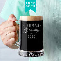 Personalised 'Brewing Since' Year And Name Beer Tankard