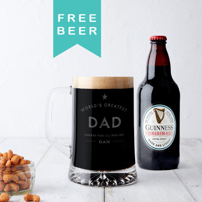 Worlds Greatest Dad Personalised Beer Tankard