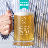 'Awesome Uncle' Beer Tankard Glass