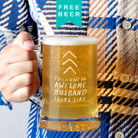 'Awesome Husband' Beer Tankard Glass