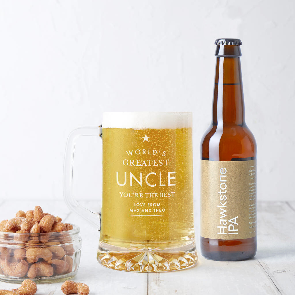 Personalised 'Worlds Greatest Uncle' Beer Tankard