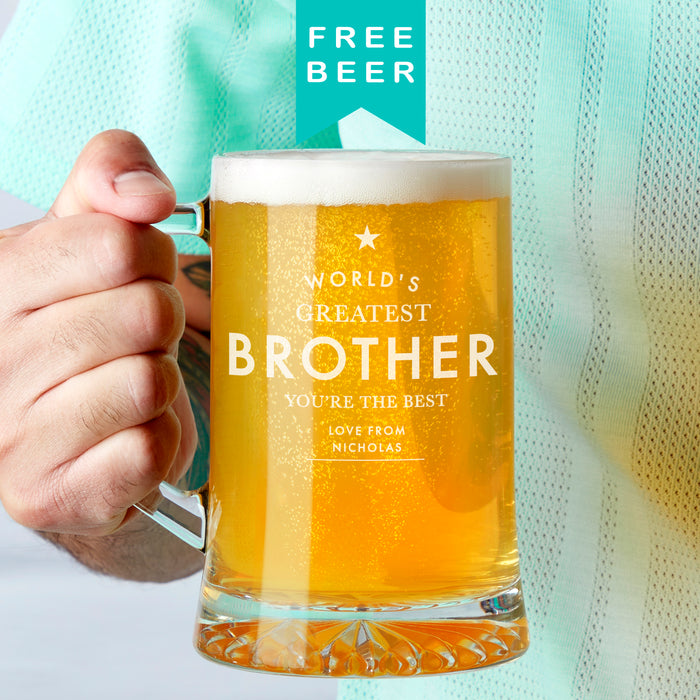 Personalised "Worlds Greatest Brother" Beer Tankard