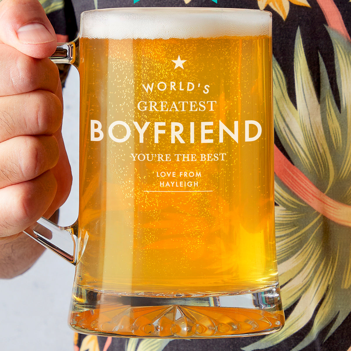 Personalised 'Worlds Greatest Boyfriend' Beer Tankard