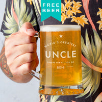 'Worlds Greatest Uncle' Personalised Beer Tankard