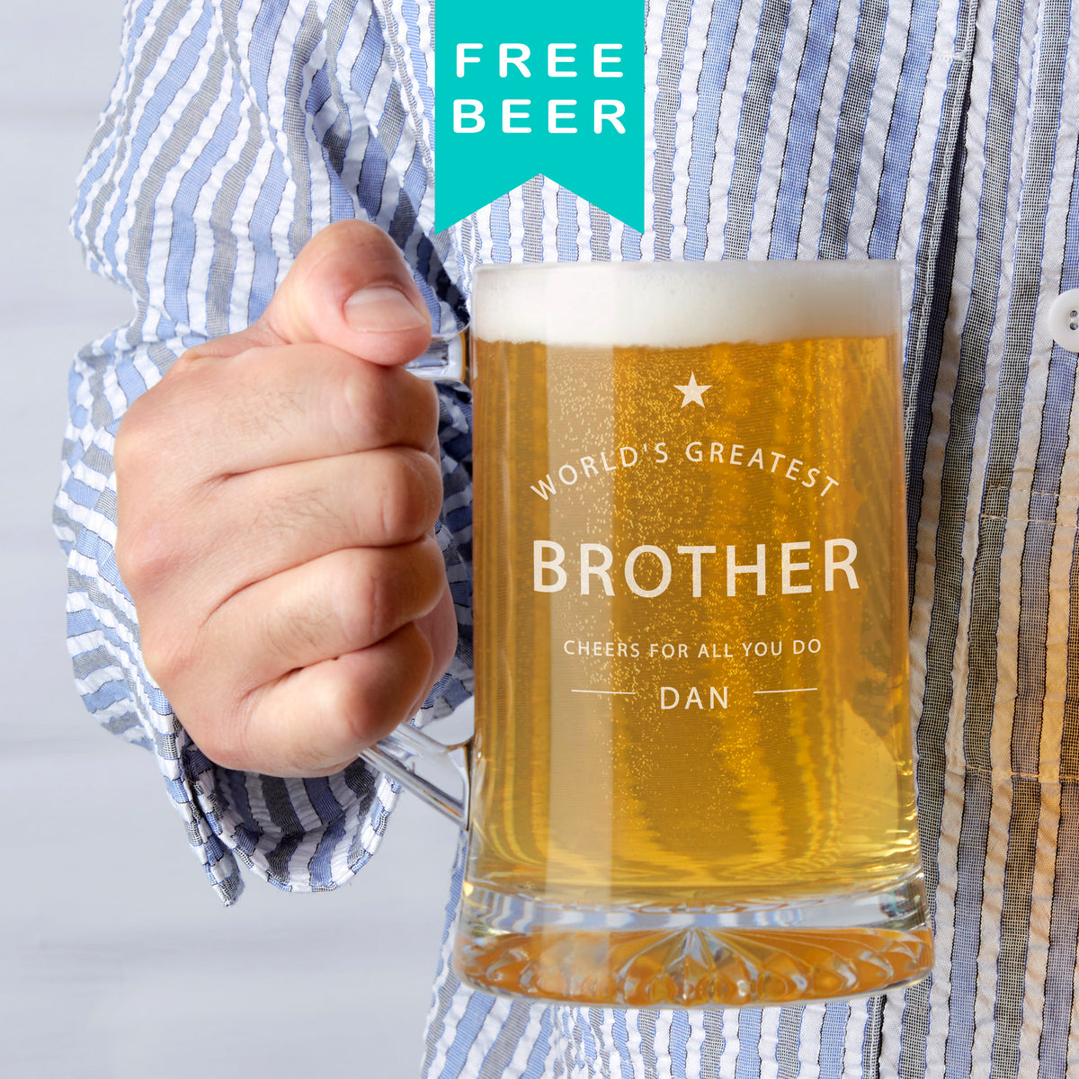 'Worlds Greatest Brother' Personalised Beer Tankard