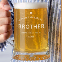 'Worlds Greatest Brother' Personalised Beer Tankard