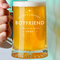 'Worlds Greatest Boyfriend' Personalised Beer Tankard