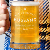 'Worlds Greatest Husband' Personalised Beer Tankard