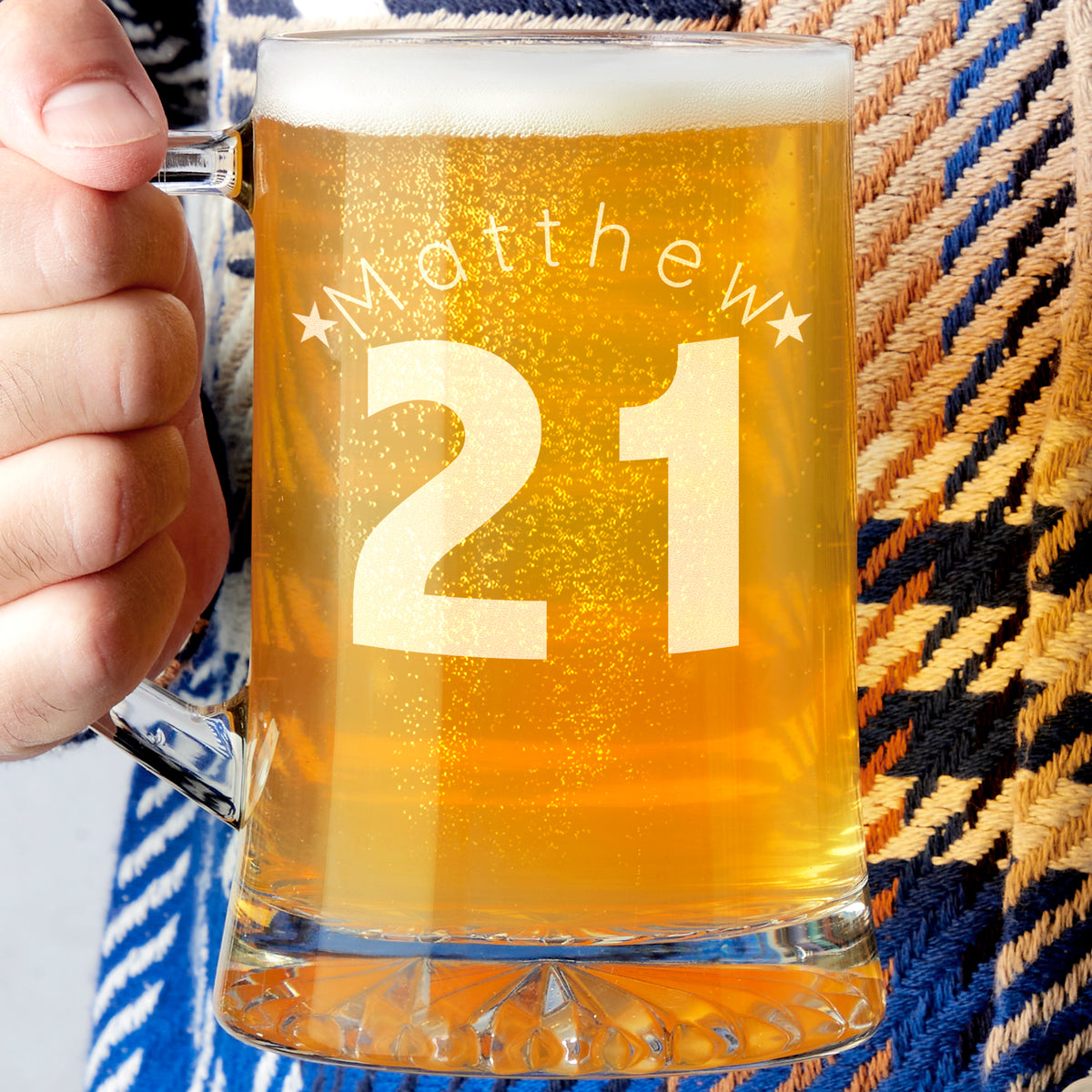 Personalised 21st Birthday Age And Name Beer Tankard
