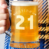 Personalised 21st Birthday Age And Name Beer Tankard