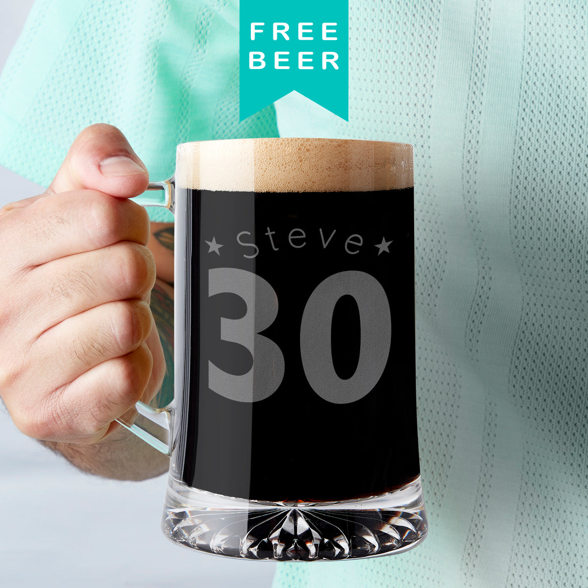 Personalised 30th Birthday Age And Name Beer Tankard