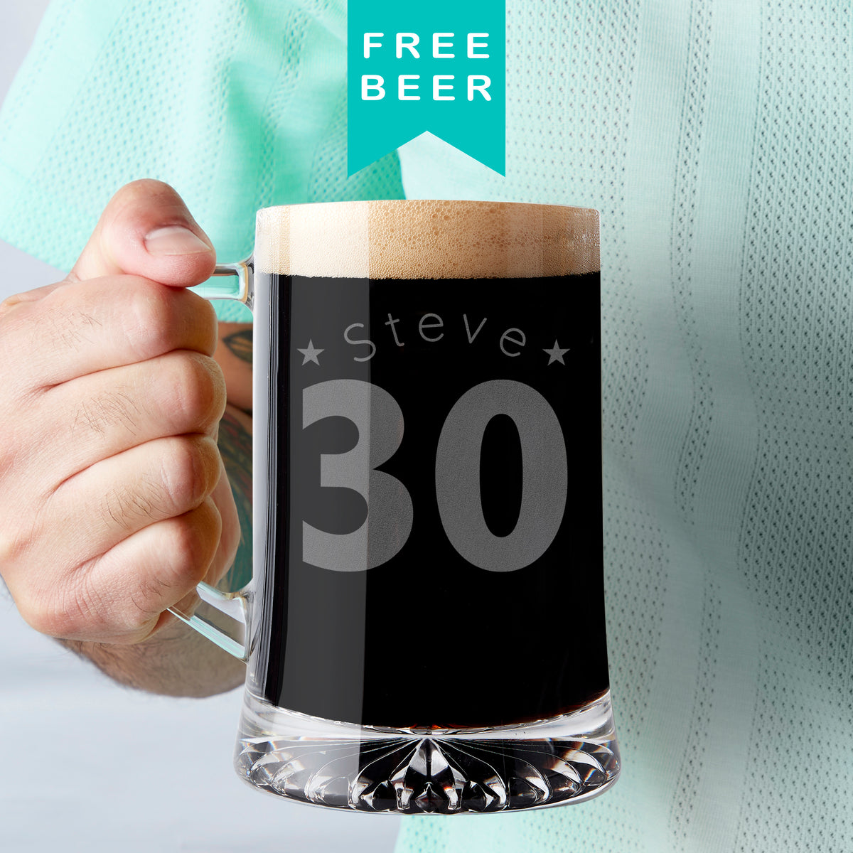 Personalised 30th Birthday Age And Name Beer Tankard