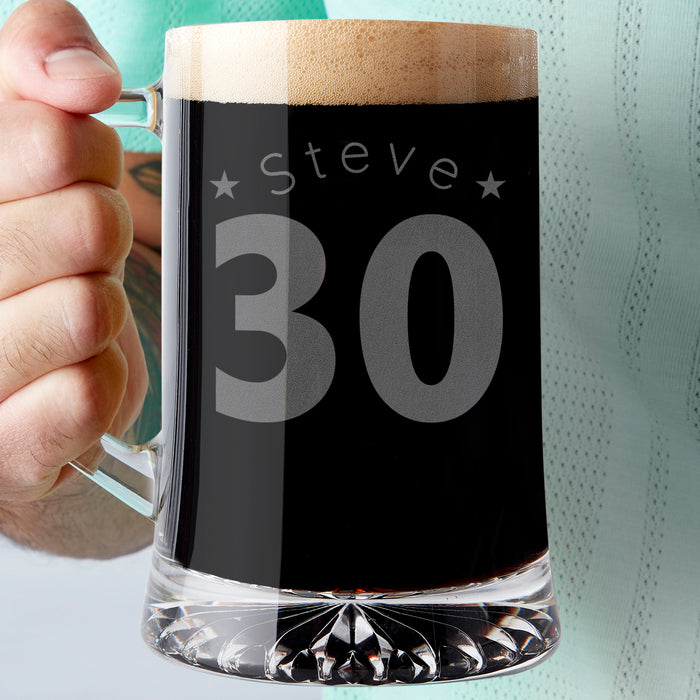 Personalised 30th Birthday Age And Name Beer Tankard