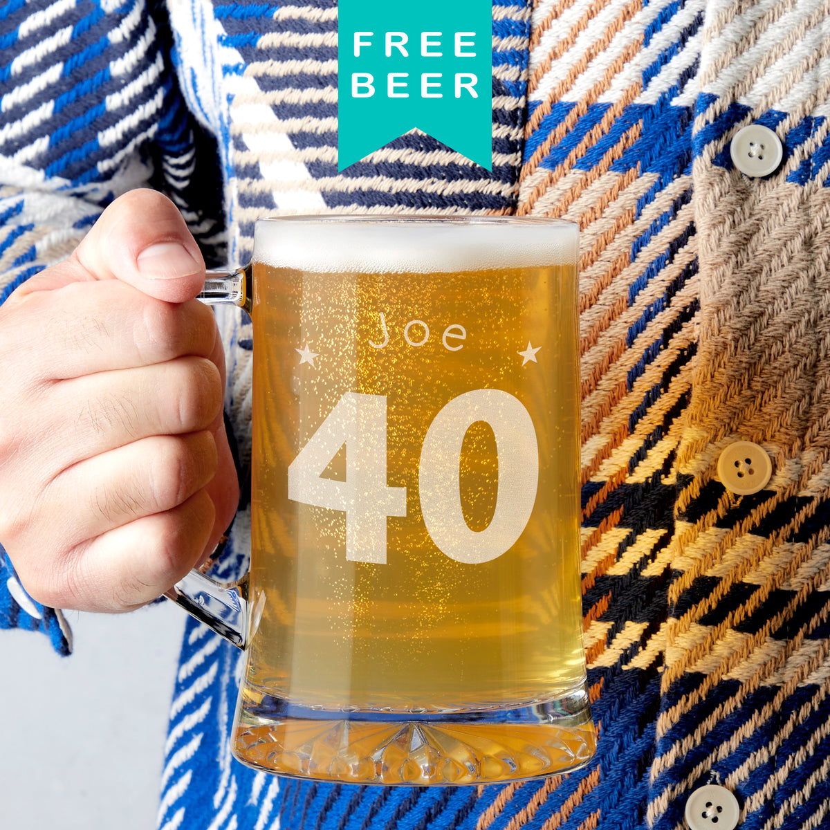 Personalised 40th Birthday Age And Name Beer Tankard