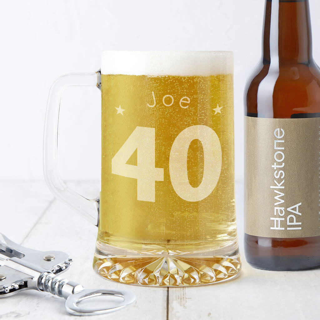 Personalised 40th Birthday Age And Name Beer Tankard