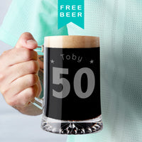 Personalised 50th Birthday Age And Name Beer Tankard