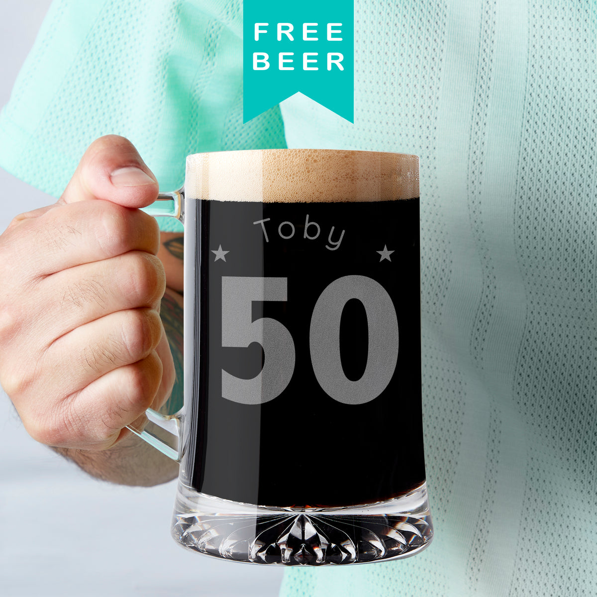 Personalised 50th Birthday Age And Name Beer Tankard