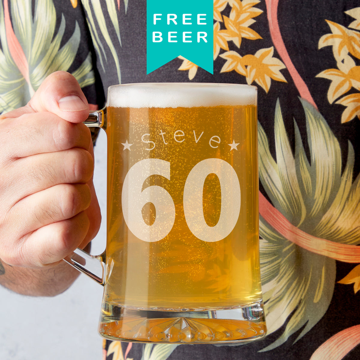 Personalised 60th Birthday Age And Name Beer Tankard