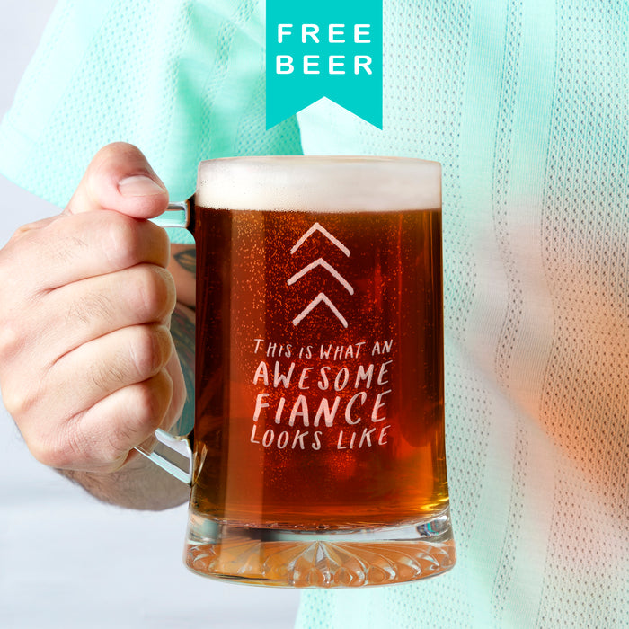 'Awesome Fiance' Beer Tankard Glass