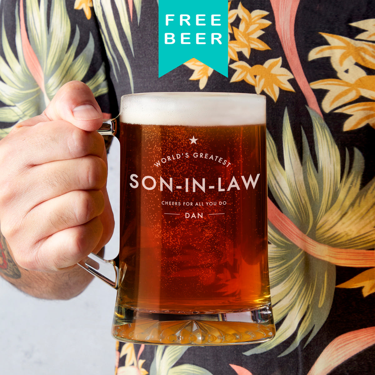 'World's Greatest Son In Law' Personalised Beer Tankard