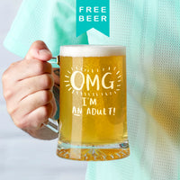 'Omg I'm An Adult' 18th Birthday Beer Tankard
