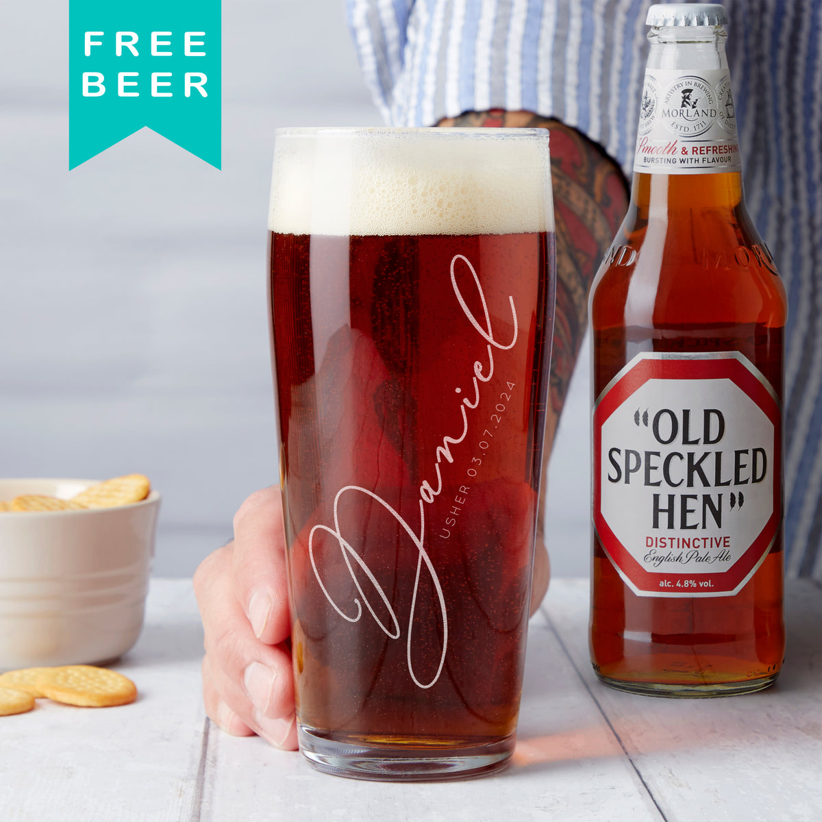 Personalised Wedding Usher Beer Glass