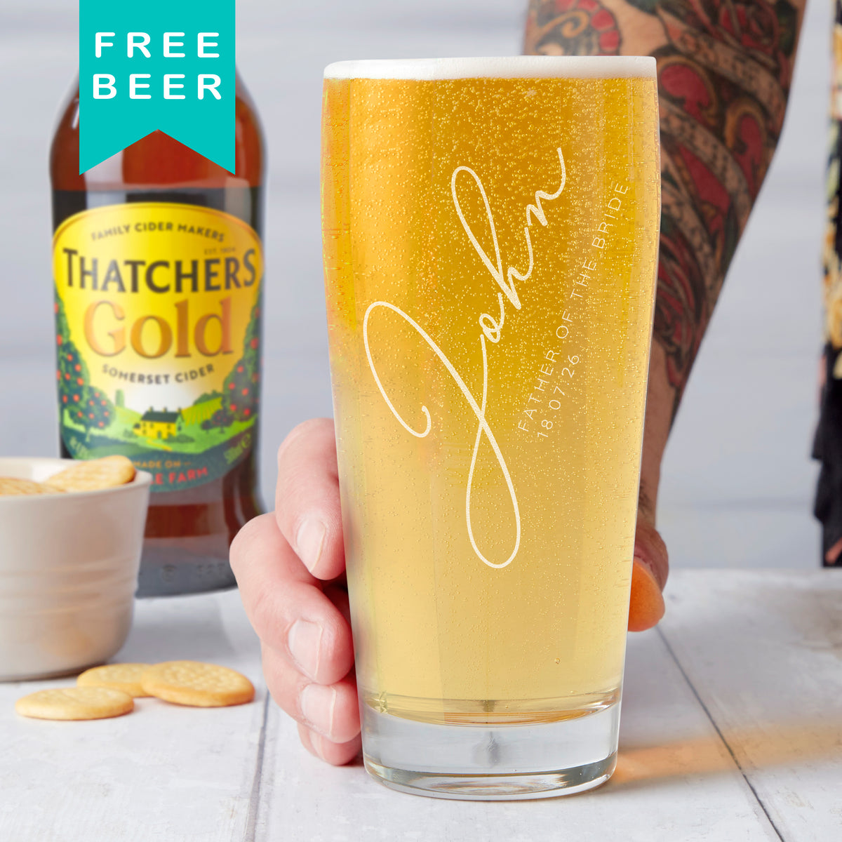 Personalised Wedding Father of The Bride Beer Glass