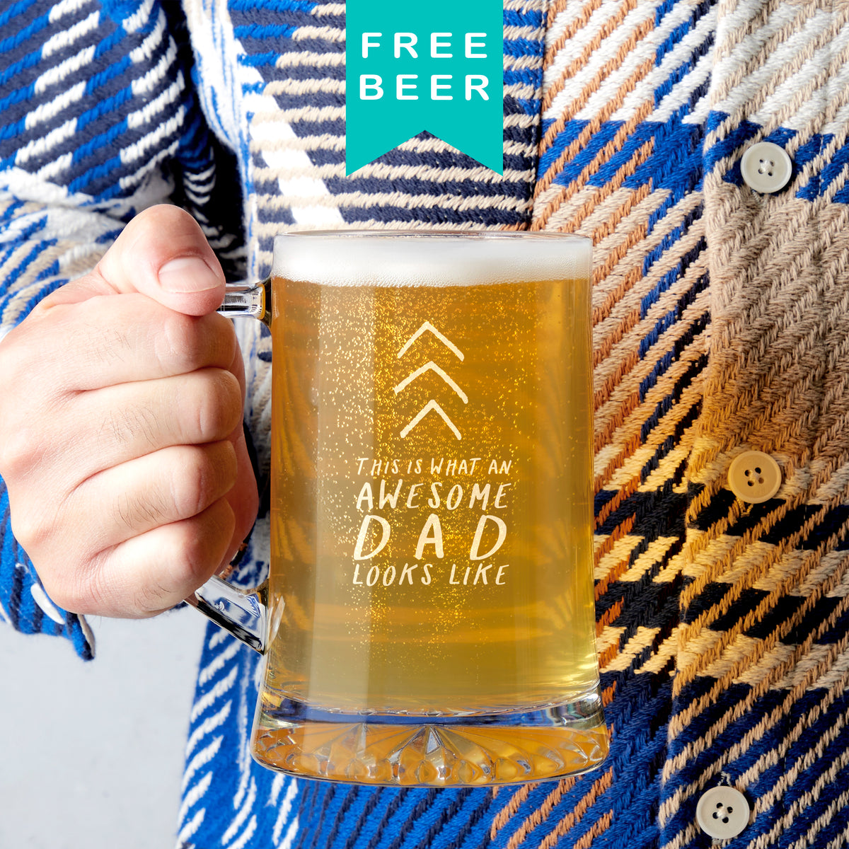 'Awesome Dad' Beer Tankard Glass