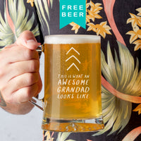 Awesome Grandad Beer Tankard Glass