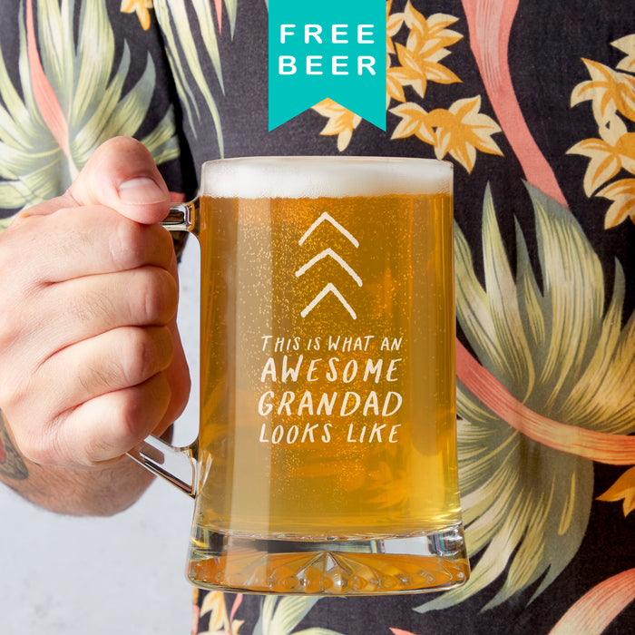 Awesome Grandad Beer Tankard Glass