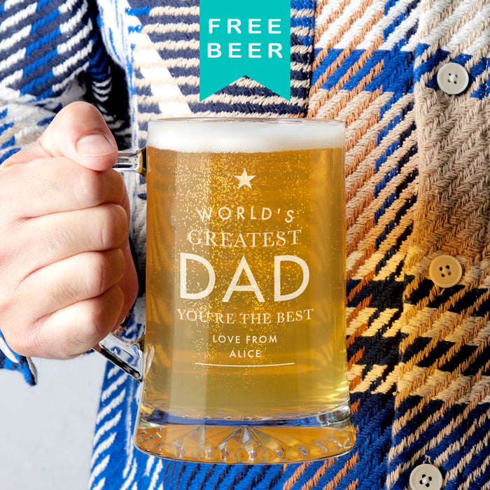 Personalised 'Worlds Greatest Dad' Tankard Father's Day Gift