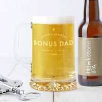 'Worlds Greatest Bonus Dad' Personalised Beer Tankard Father's Day Gift