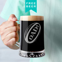 Happy Father's Day Rugby Ball Beer Tankard