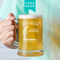 'Dad Lives On Greens' Father's Day Golf Beer Tankard