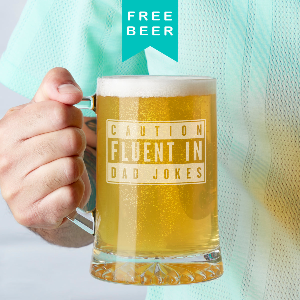 Fluent In Dad Jokes Advisory Label Father's Day Tankard