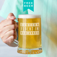 Fluent In Dad Jokes Advisory Label Father's Day Tankard