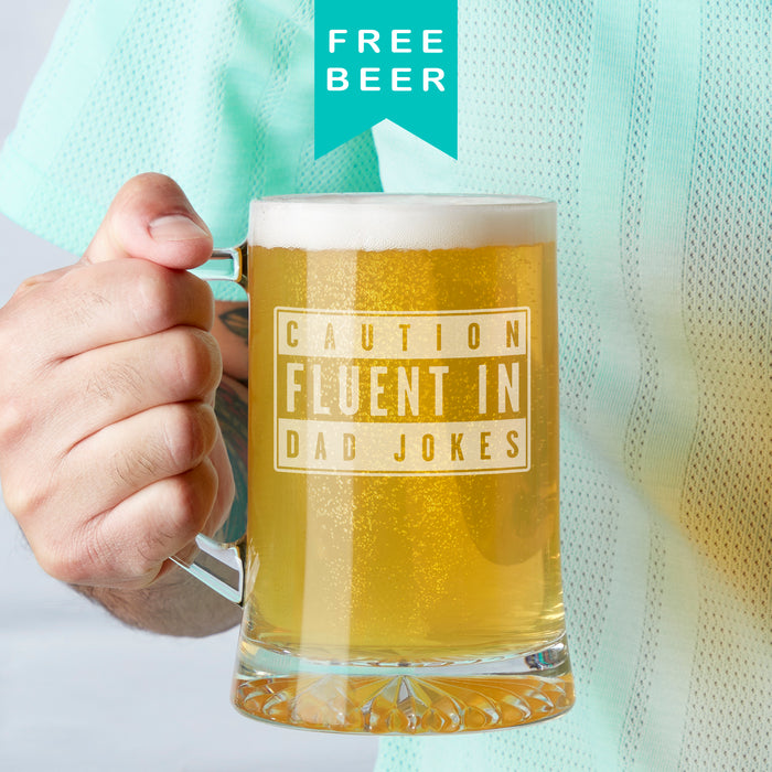 Fluent In Dad Jokes Advisory Label Father's Day Tankard