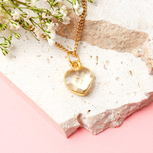 Gold Plated November Citrine Necklace Card