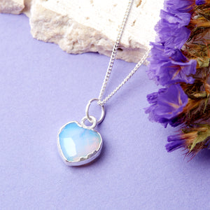 Sterling Silver October Opal Necklace Card