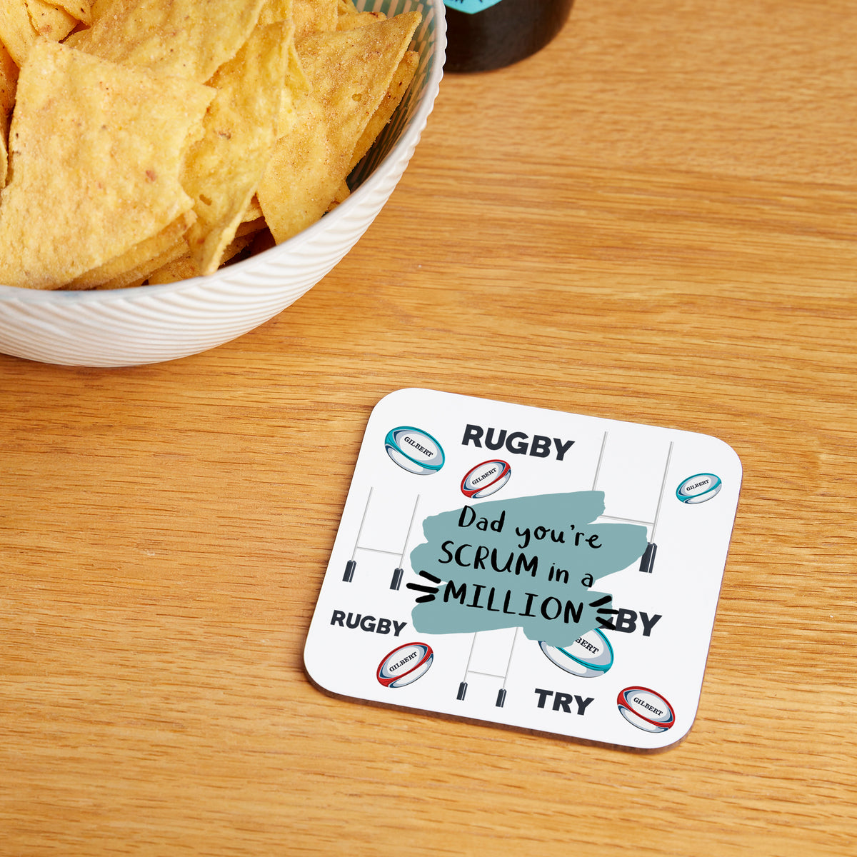 Choose Your Message Rugby Coaster