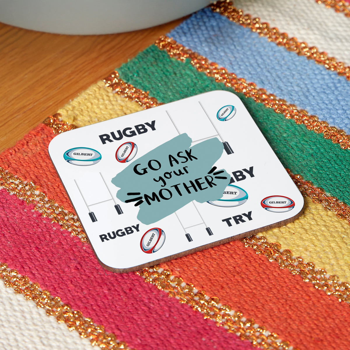 Choose Your Message Rugby Coaster