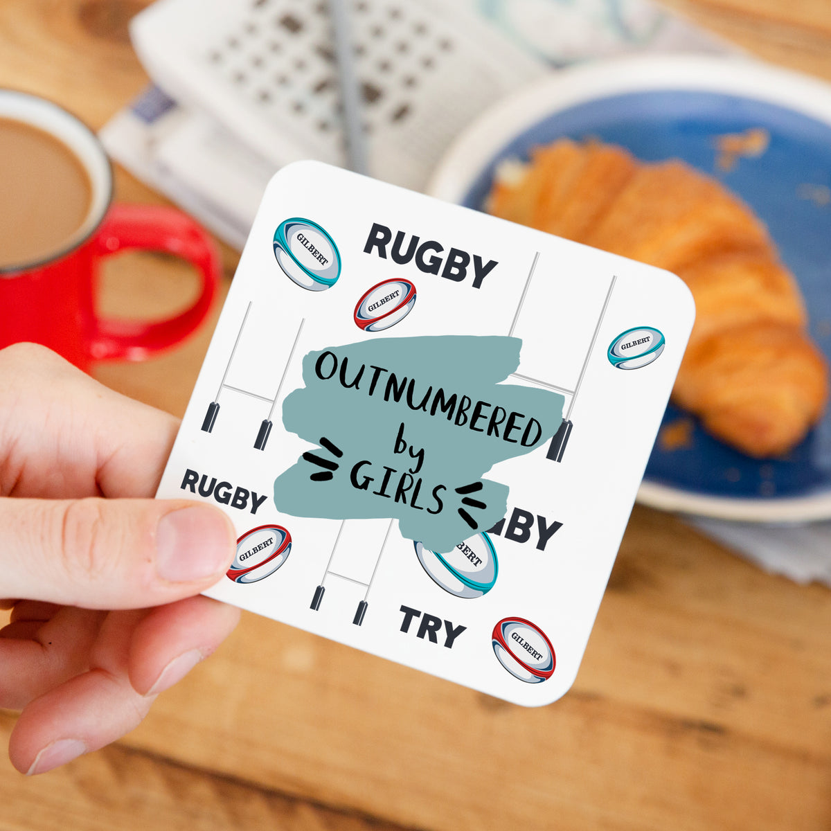 Choose Your Message Rugby Coaster