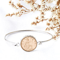 90th Birthday 1936 Farthing Coin Bangle Bracelet