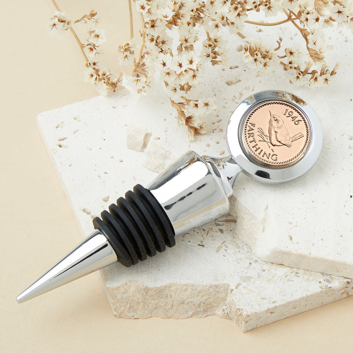80th Birthday 1946 Farthing Coin Bottle Stopper