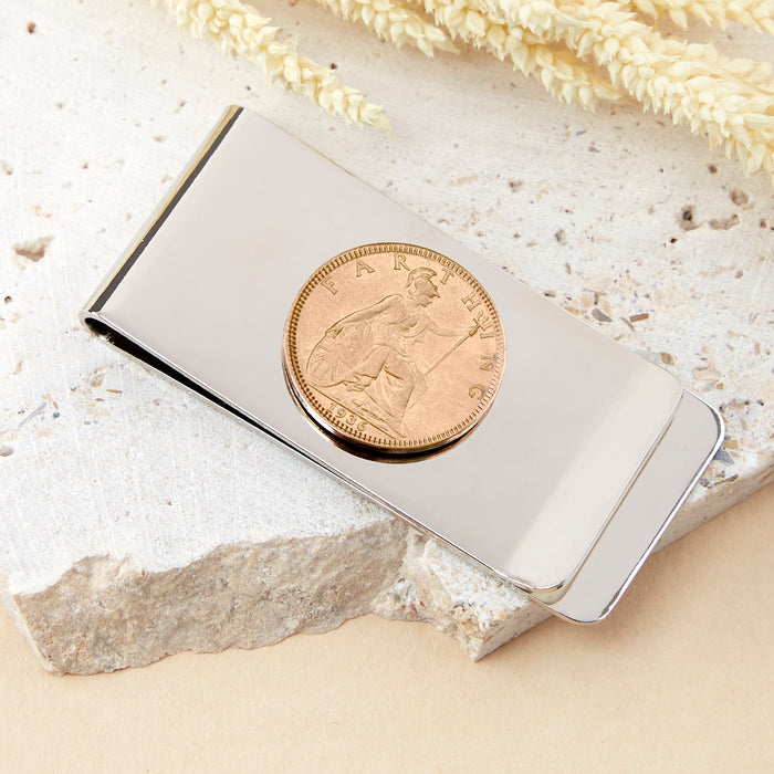 Farthing 90th 1936 Birthday Coin Money Clip