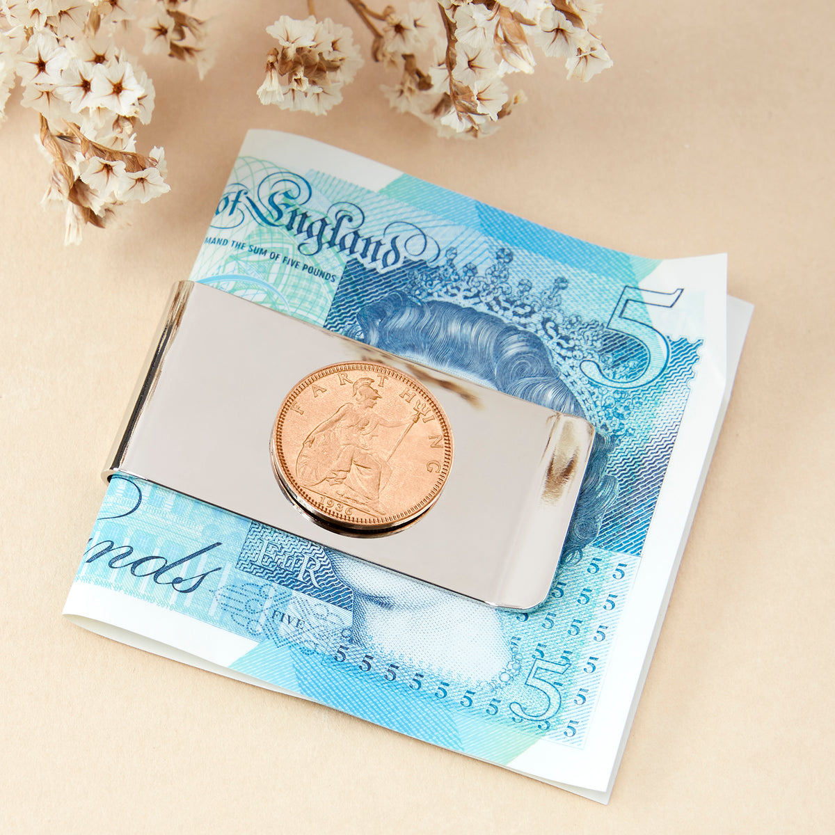 Farthing 90th 1936 Birthday Coin Money Clip